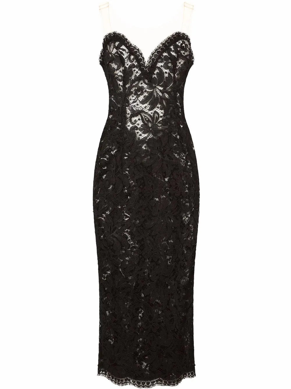 Dolce Gabbana Sleeveless Tulle Midi Dress — Black — Size XS — Front View
