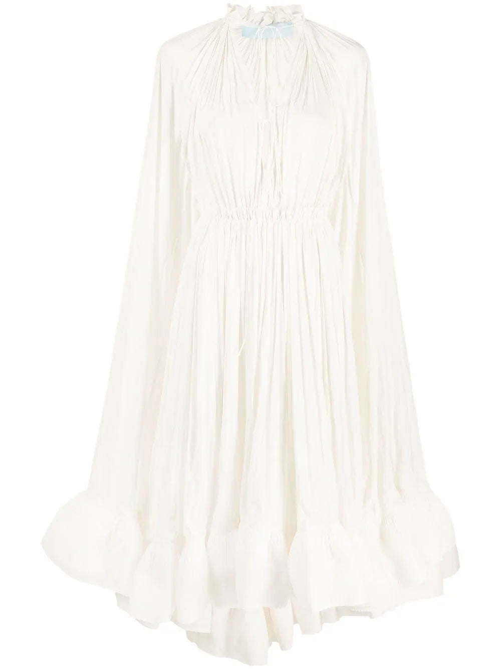 Lanvin Cape Design Midi Dress — White — Size S — Front View
