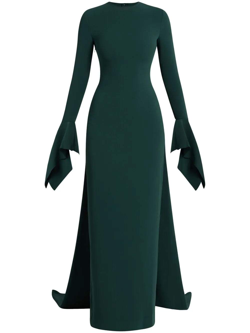 Solace London Blake Flared Cuffs Gown — Red/ Green — Size XS — Front View