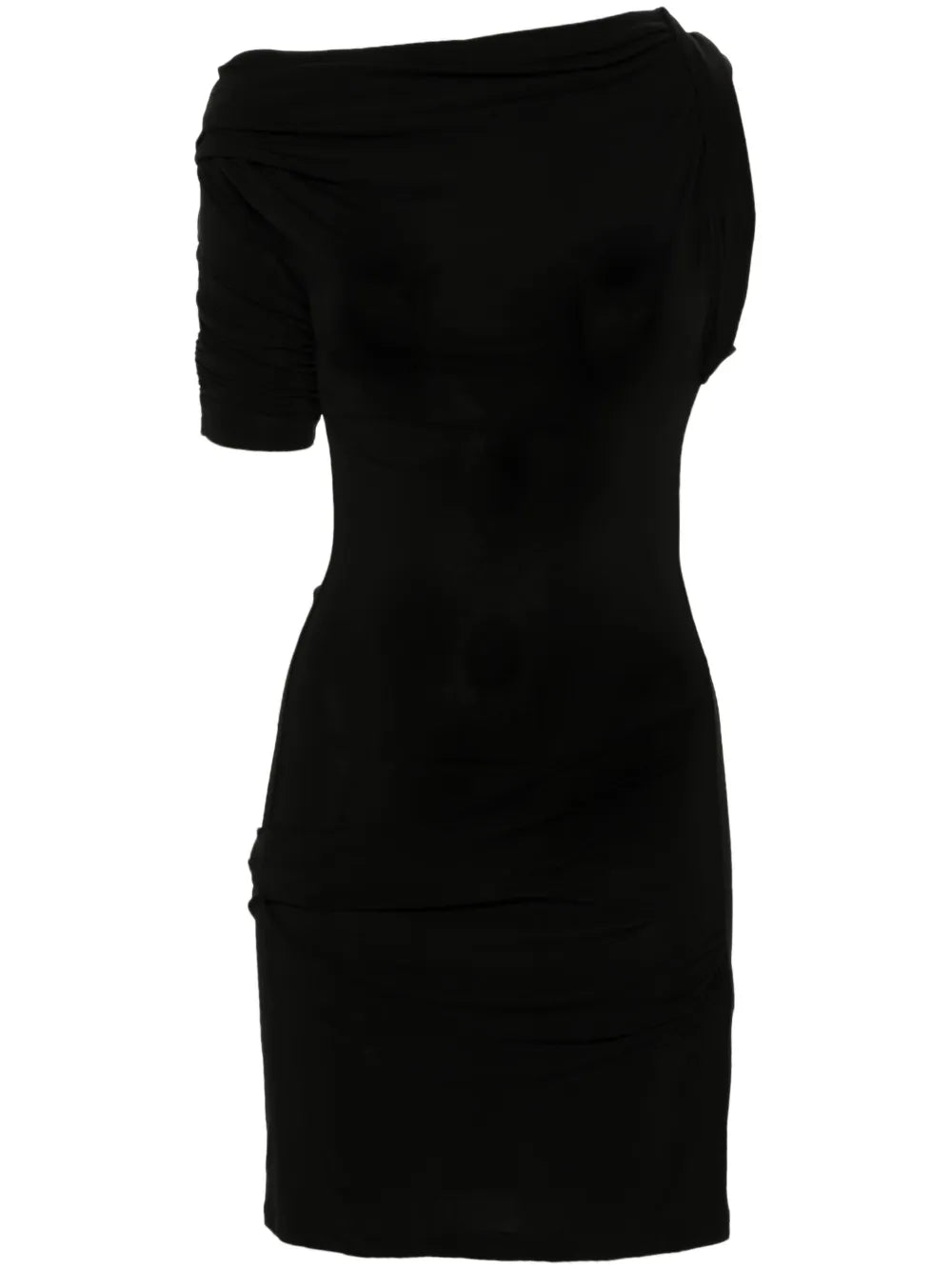 Jacquemus La Mini Robe Drapeado Dress — Black — Size S — Front View