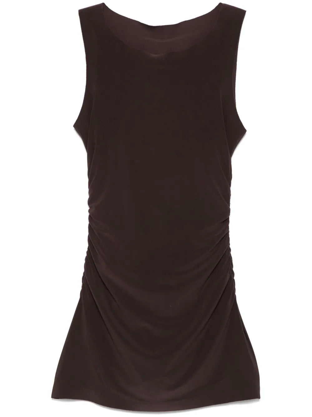 Norma Kamali Pickleball Mini Dress — Brown — Size XS — Front View