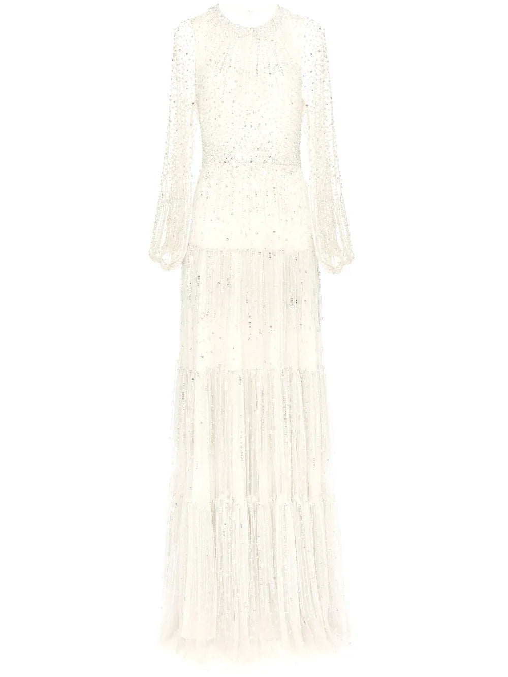 Jenny Packham Tramar Dress — White/ Red/ Ivory — Size XS — Front View