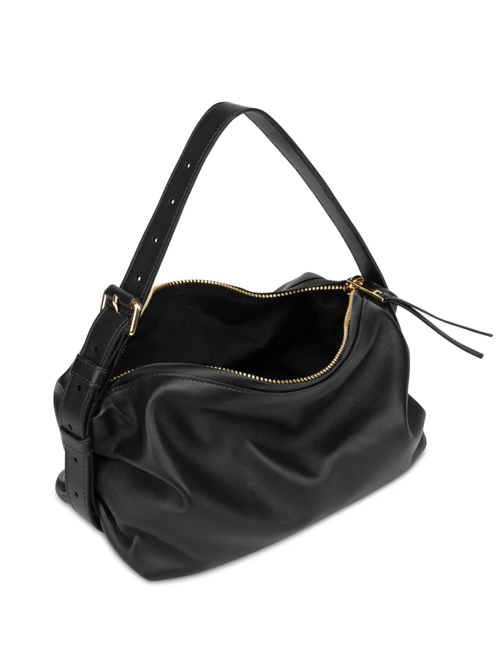 Moschino Tie Me Leather Shoulder Bag — Same as shown — Size One Size — Back View