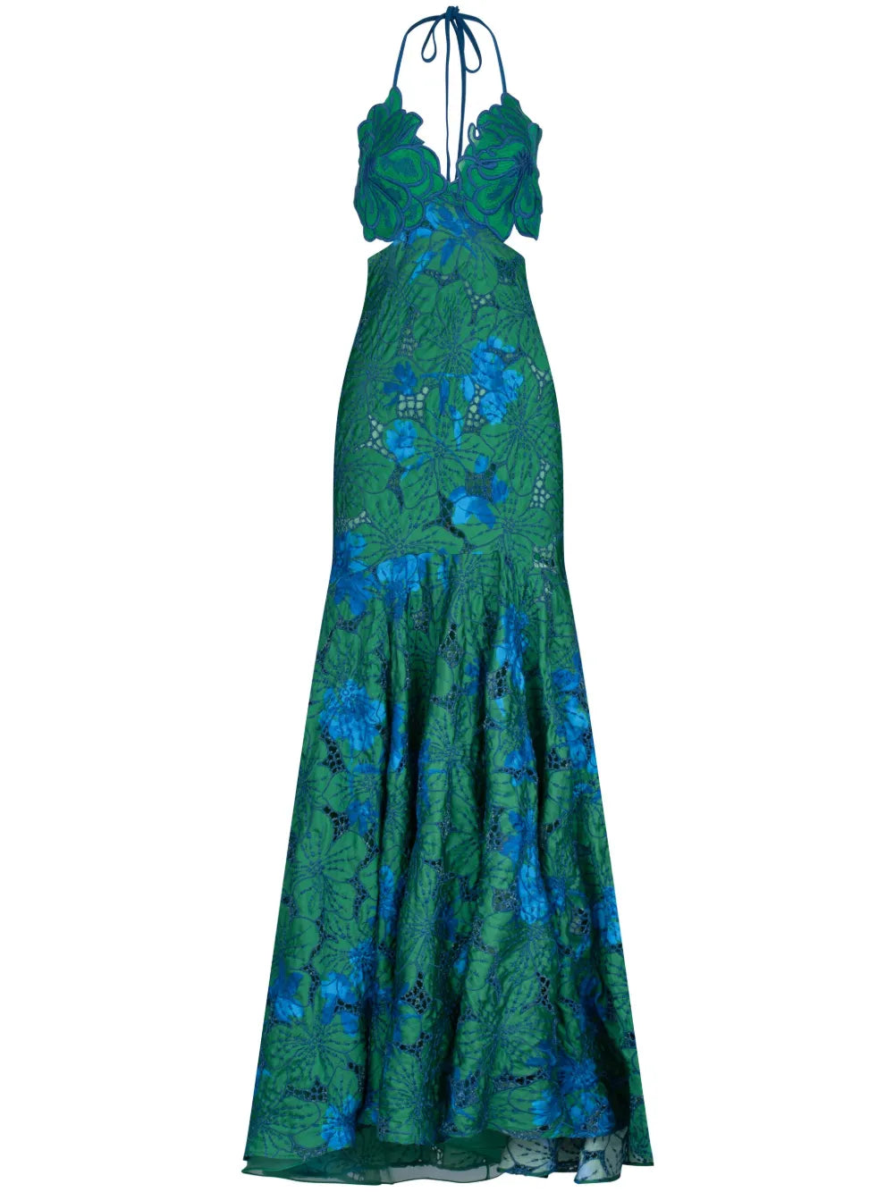 Silvia Tcherassi Cara Gown — Blue/ Navy/ Green — Size XS — Front View