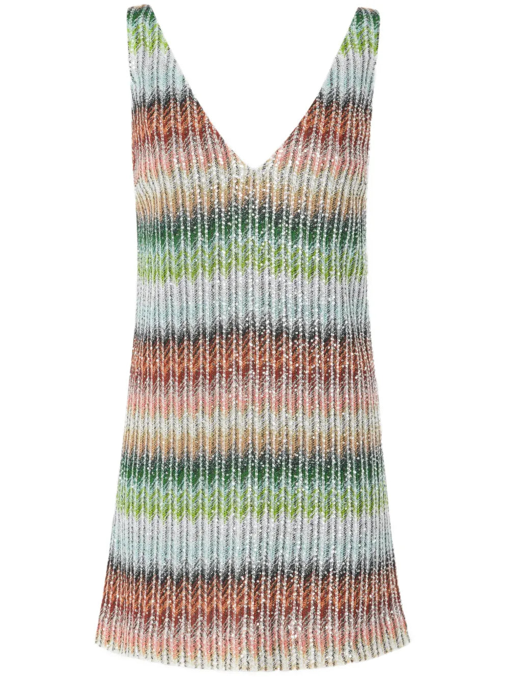Missoni Striped Mini Dress — Green — Size XS — Front View