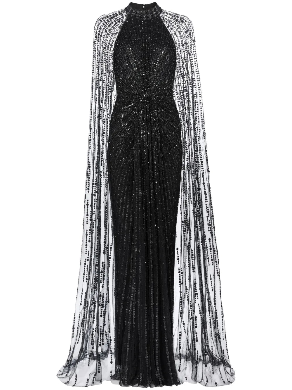 Jenny Packham Cairo Maxi Gown — Black — Size XS — Front View