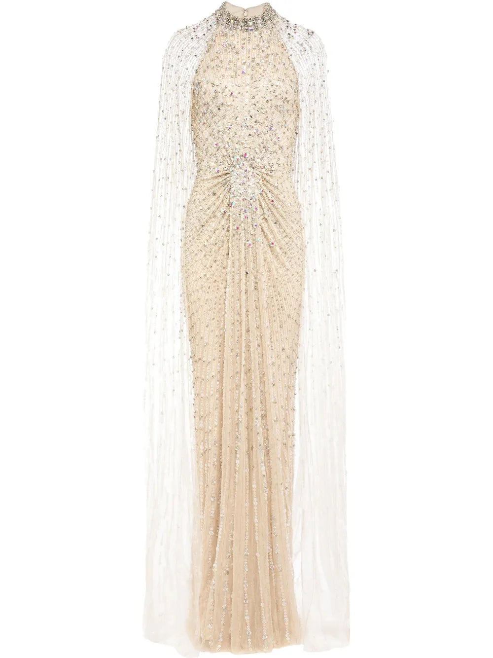 Jenny Packham Cairo Gown — Beige — Size XS — Front View