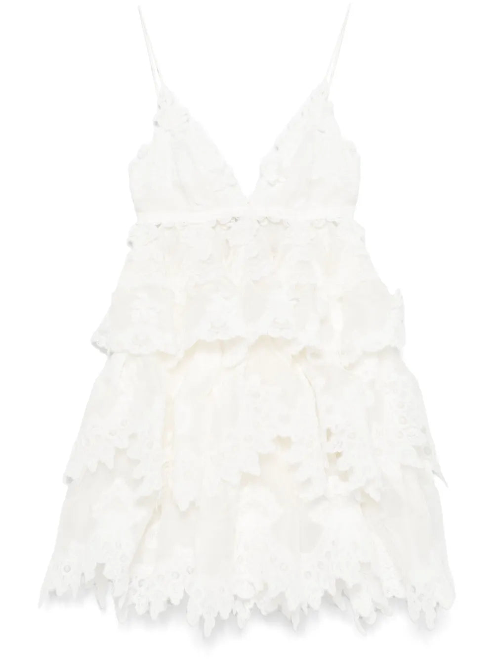 Zimmermann Crush Mini Dress — White — Size XS — Front View