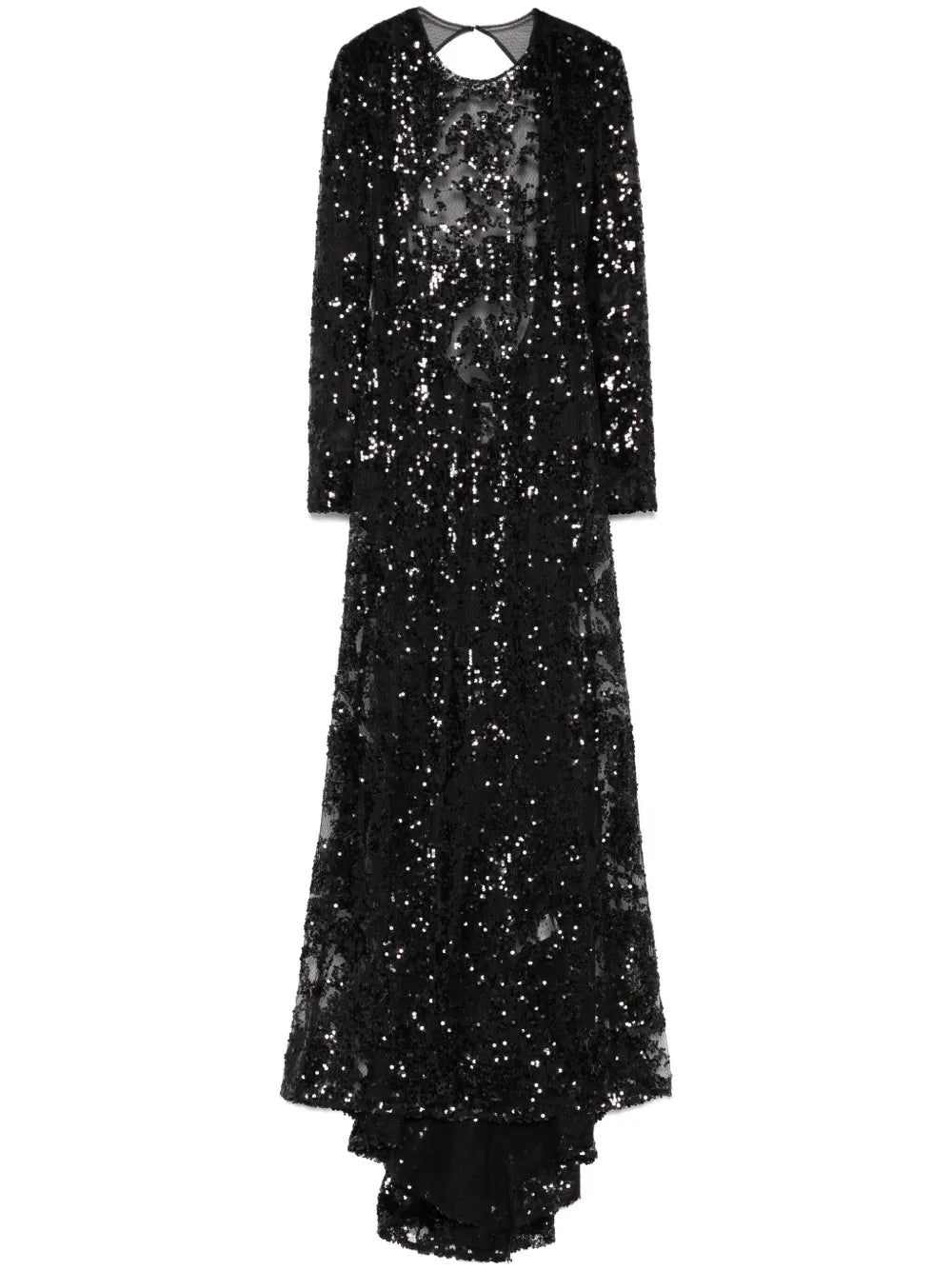 Victoria Beckham Sequined Tulle Gown — Black — Size XS — Front View