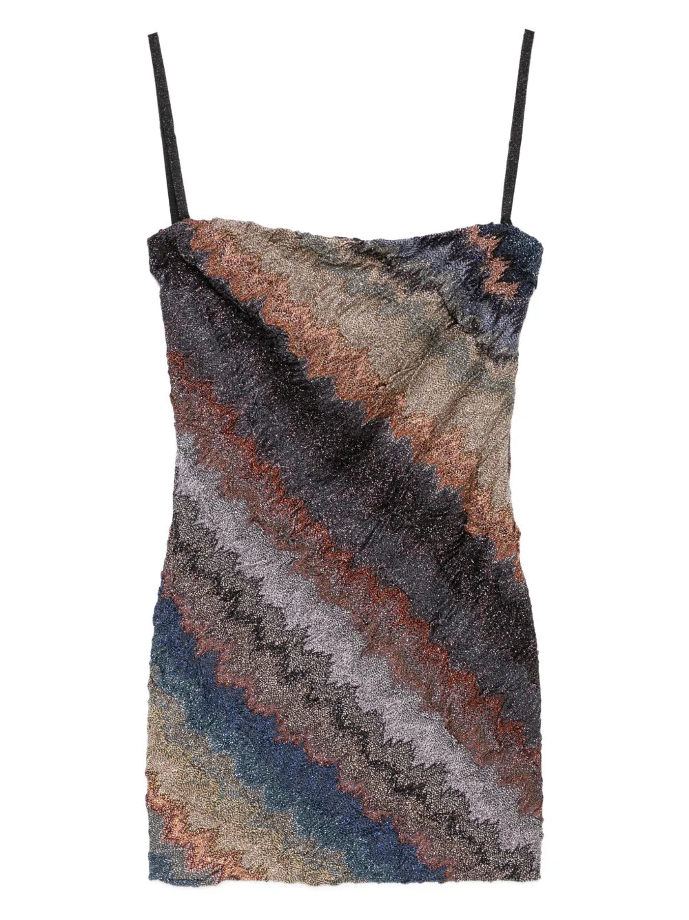 Missoni Zigzag Strapless Mini Dress — Brown — Size XS — Front View