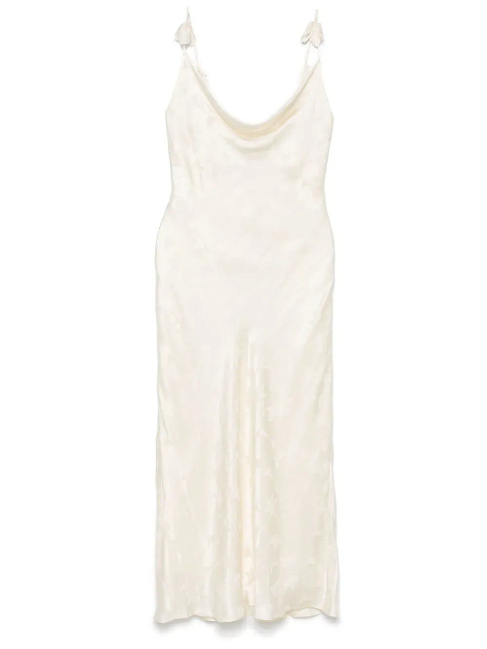Rotate Birger Christensen Satin Midi Dress — Beige — Size XS — Front View