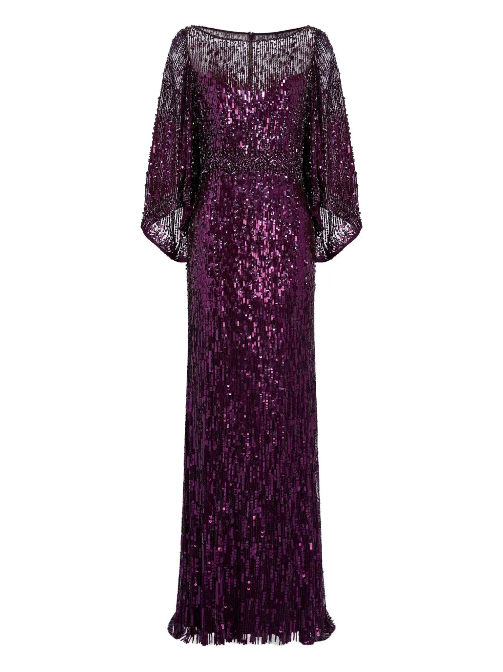 Jenny Packham Ines Sequin Embellished Maxi Dress — Purple — Size XS — Front View