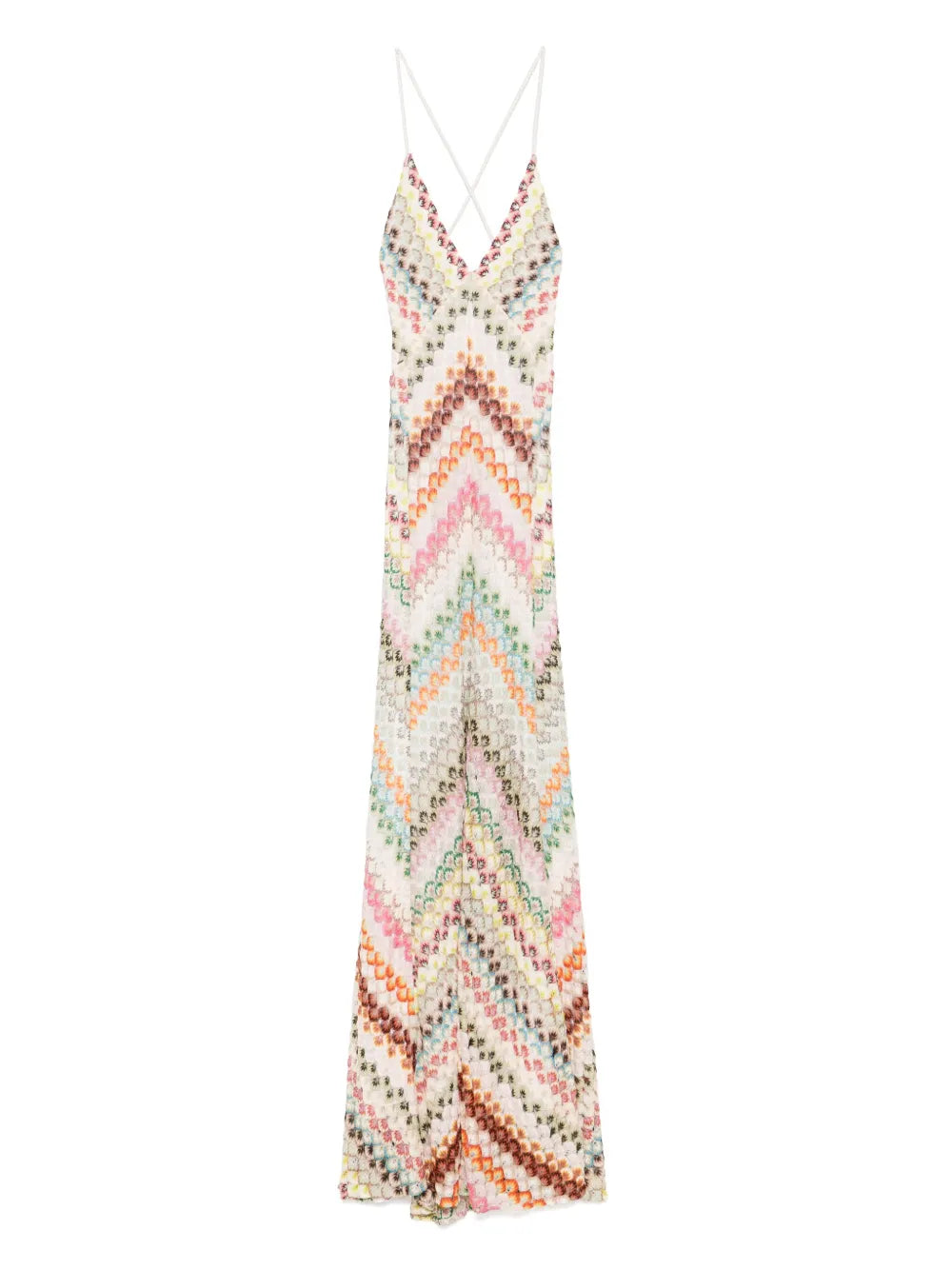 Missoni Zigzag Maxi Dress — Beige — Size XS — Front View