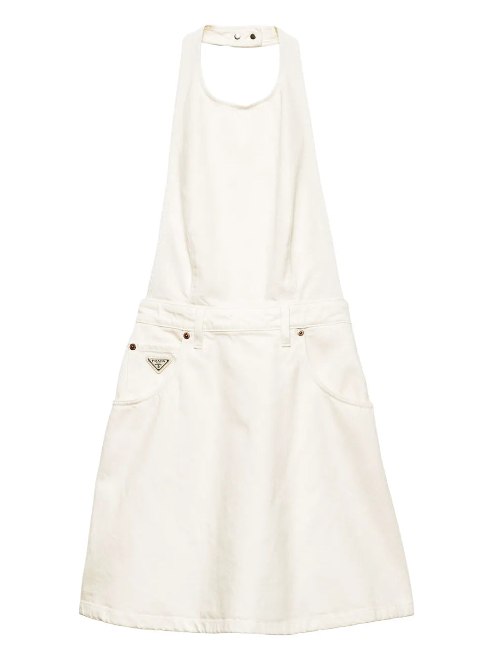 Prada Denim Mini Dress — White — Size XS — Front View