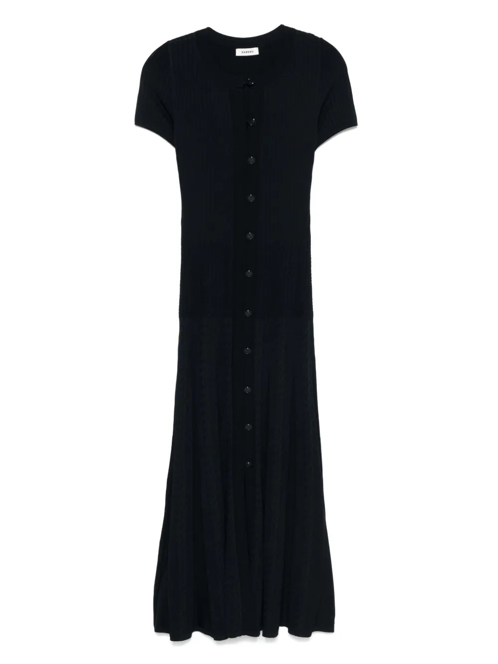 Sandro Knitted Midi Dress — Blue/ Navy — Size XS — Front View