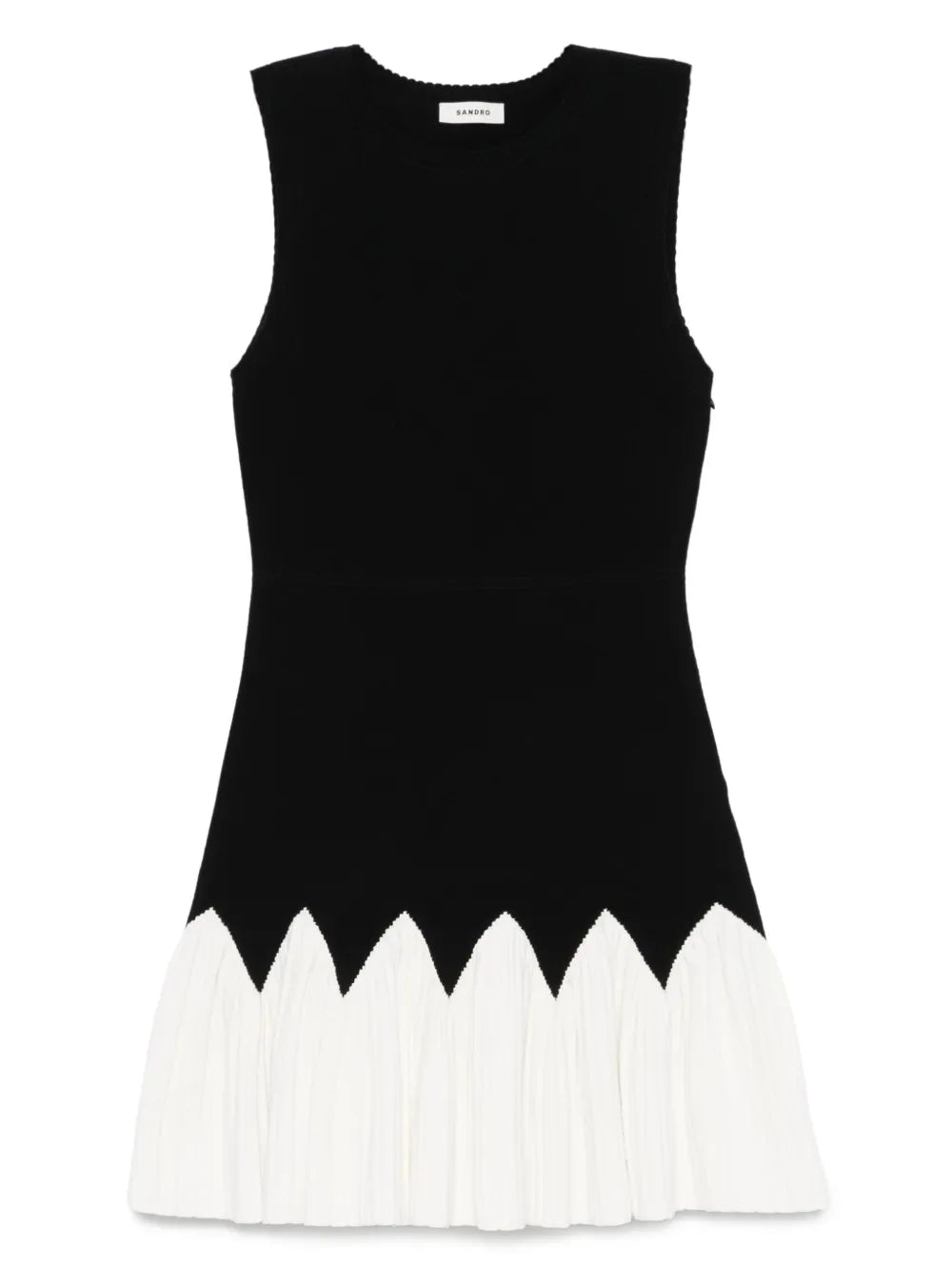 Sandro Knitted Mini Dress — Black — Size XS — Front View