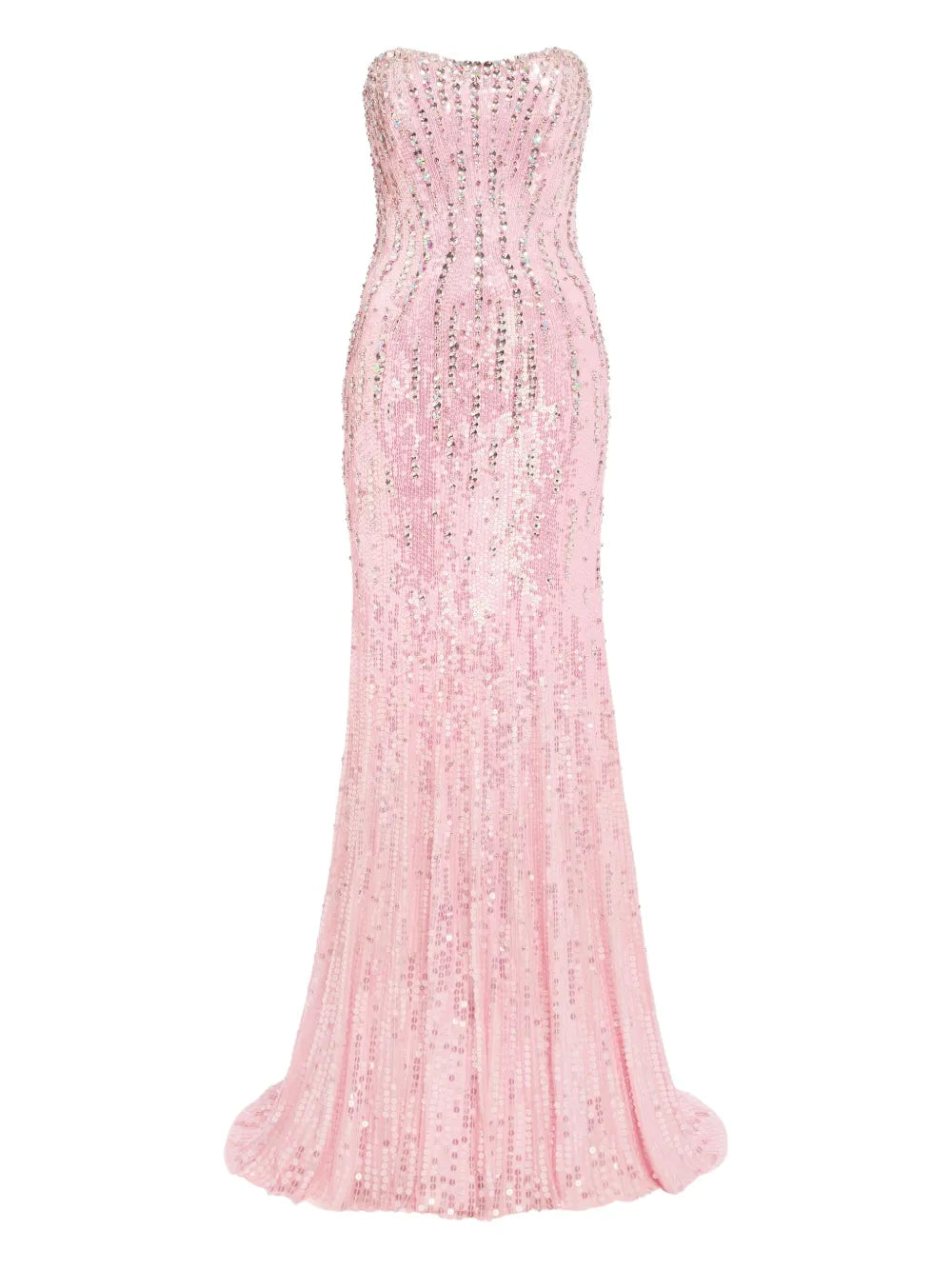 Jenny Packham Sequin Embellished Gown — Pink — Size S — Front View