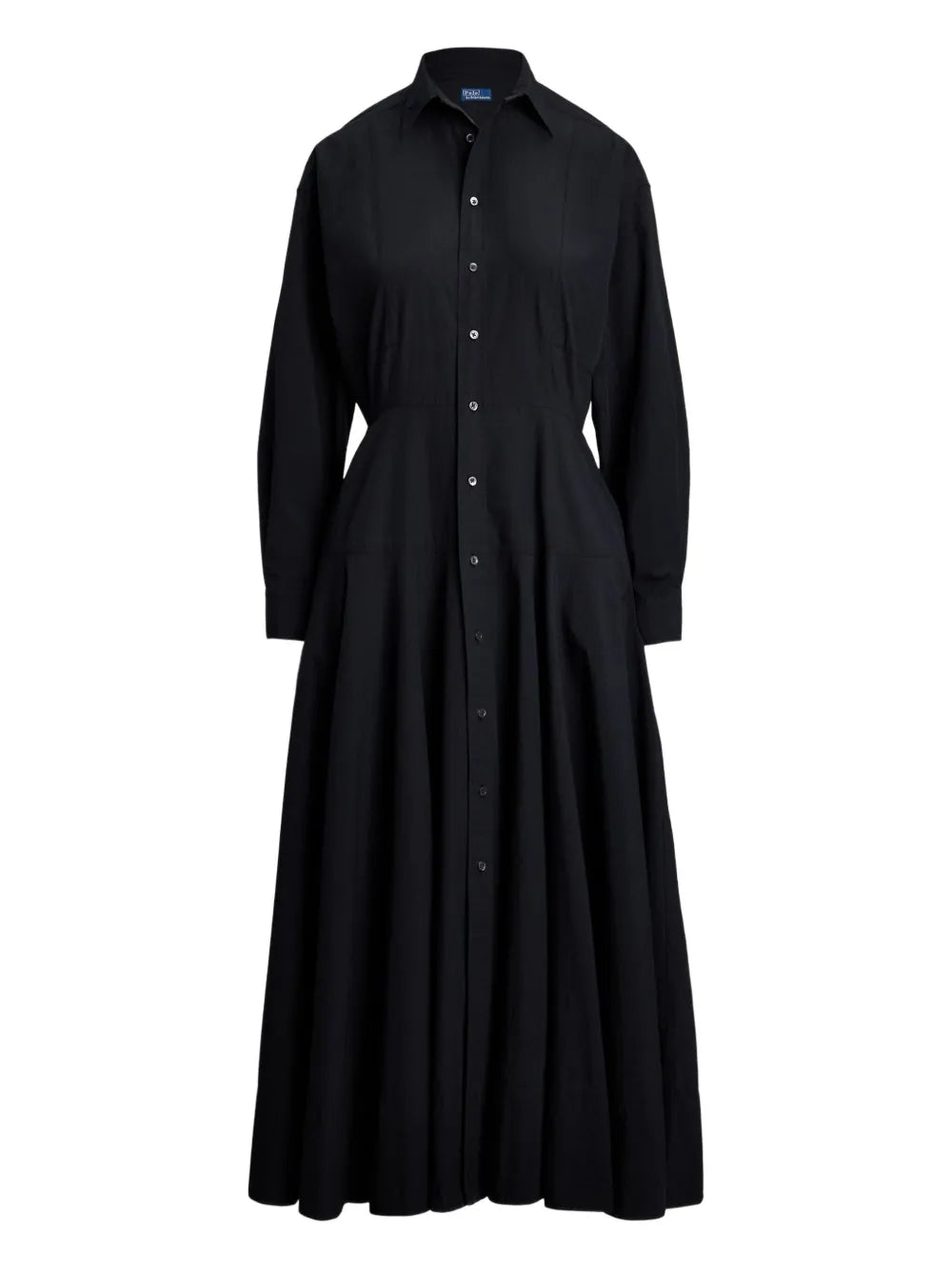 Polo Ralph Lauren Button Up Long Sleeve Dress — Black/ Red — Size XS — Front View