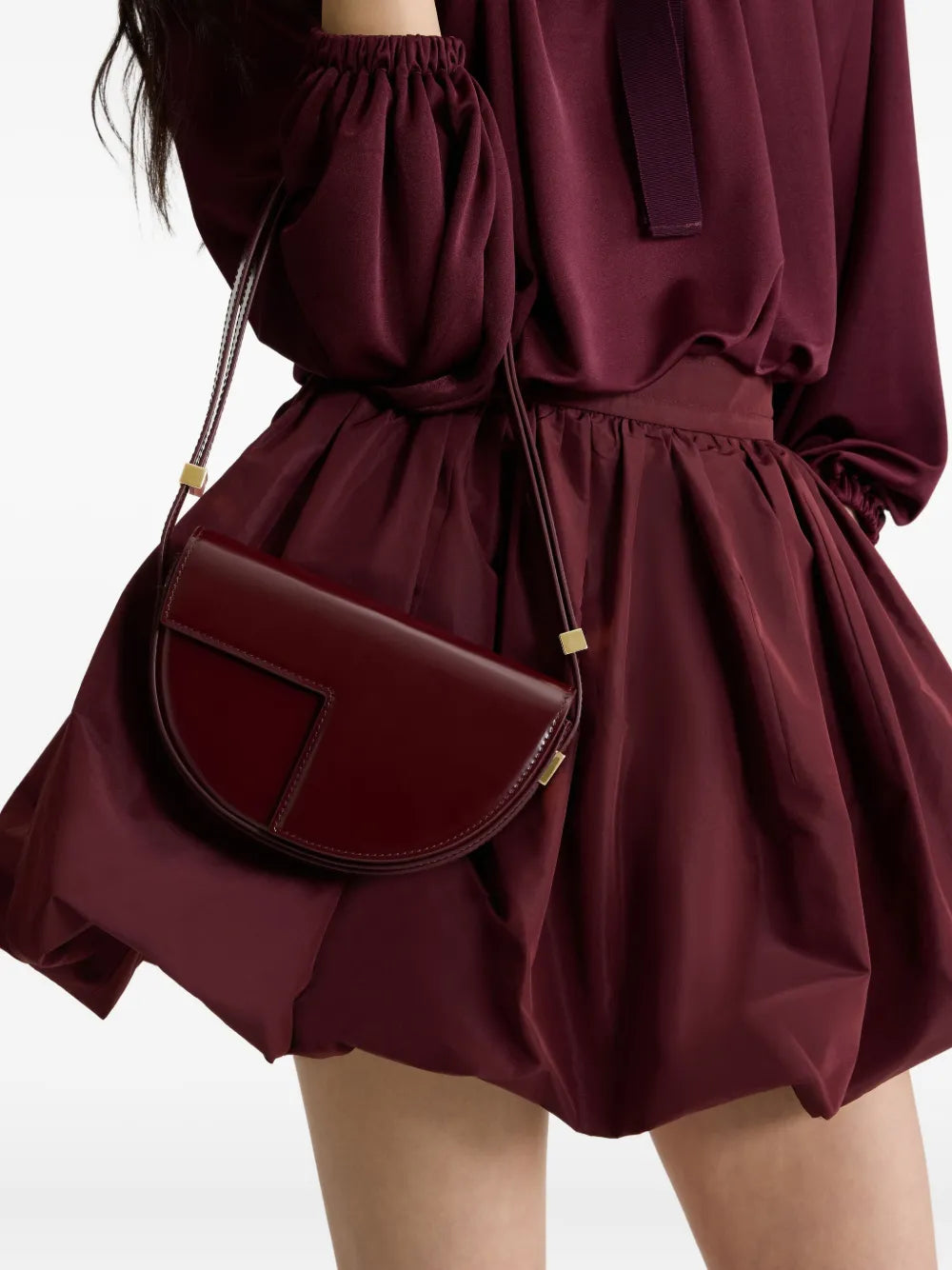 Patou Le Patou Half Moon Leather Shoulder Bag — Same as shown — Size One Size — Side View