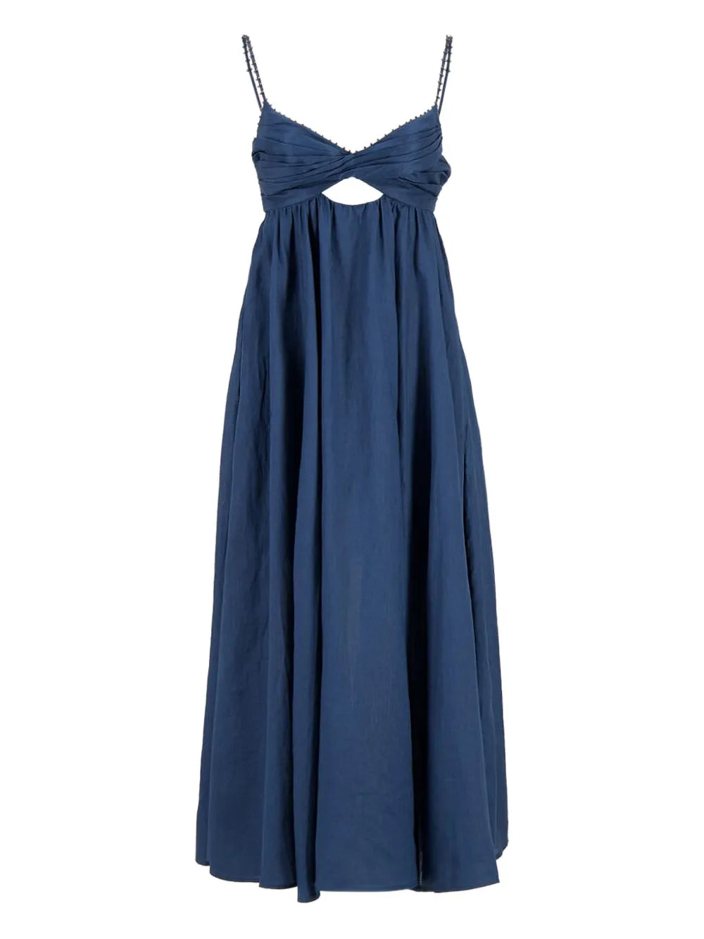 Zimmermann Organic Linen Maxi Dress — Blue/ Navy/ Red — Size XS — Front View
