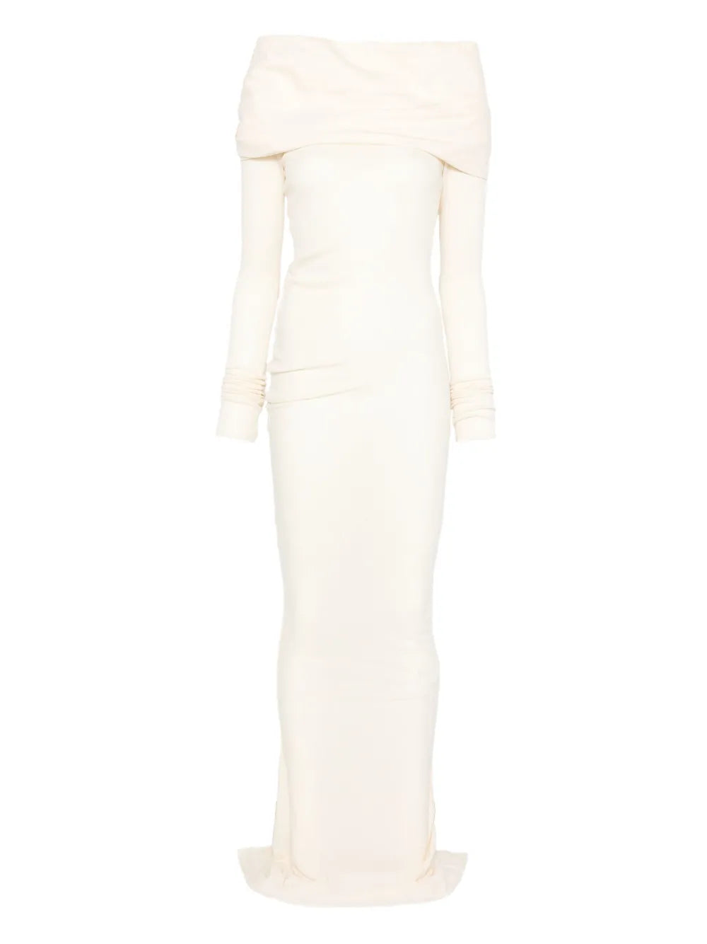 Entire Studios Cavalier Draped Maxi Dress — White/ Cream — Size XS — Front View