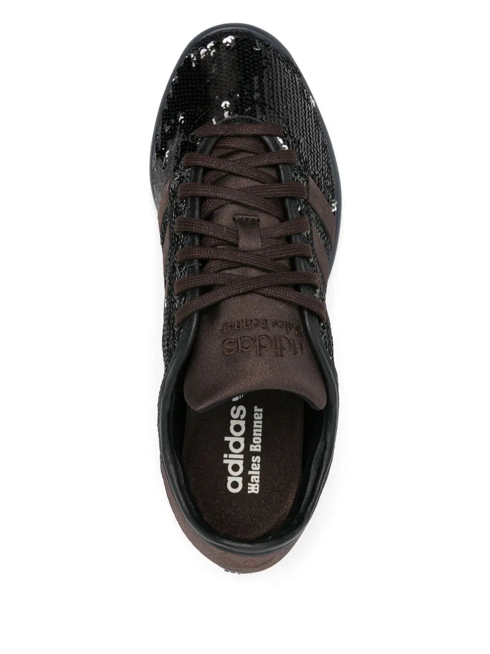 adidas Sequin-Embellished Sneakers — Black — Size US M 9 - US W 10.5 — Top View
