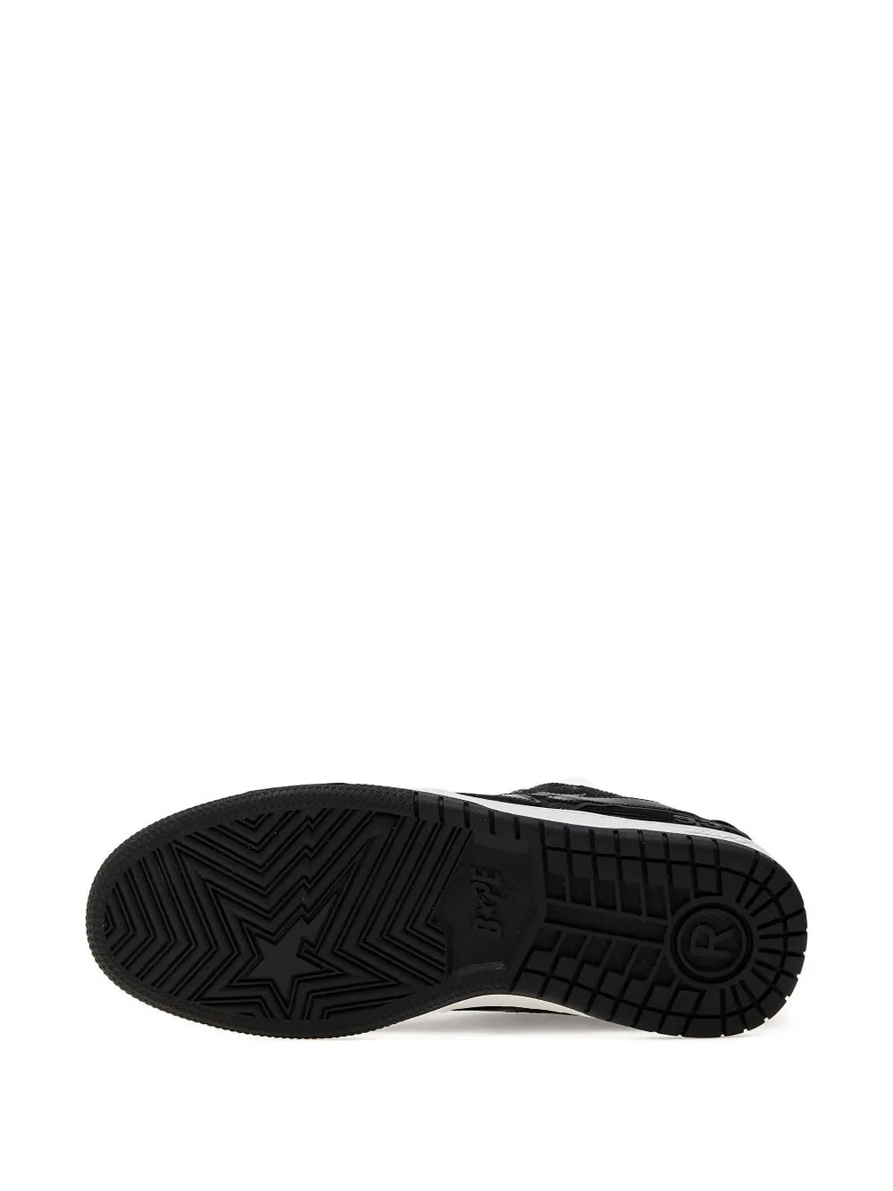 A Bathing Ape?Star-Embellished Denim Trainers — Black — Size US M 3.5 - US W 5 — Detail View