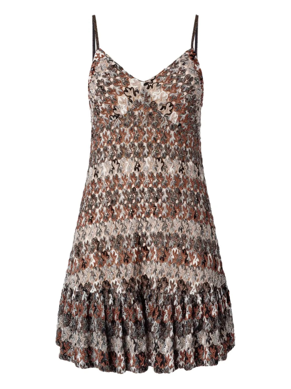 Missoni Camouflage Pattern Mini Dress — Brown — Size XS — Front View