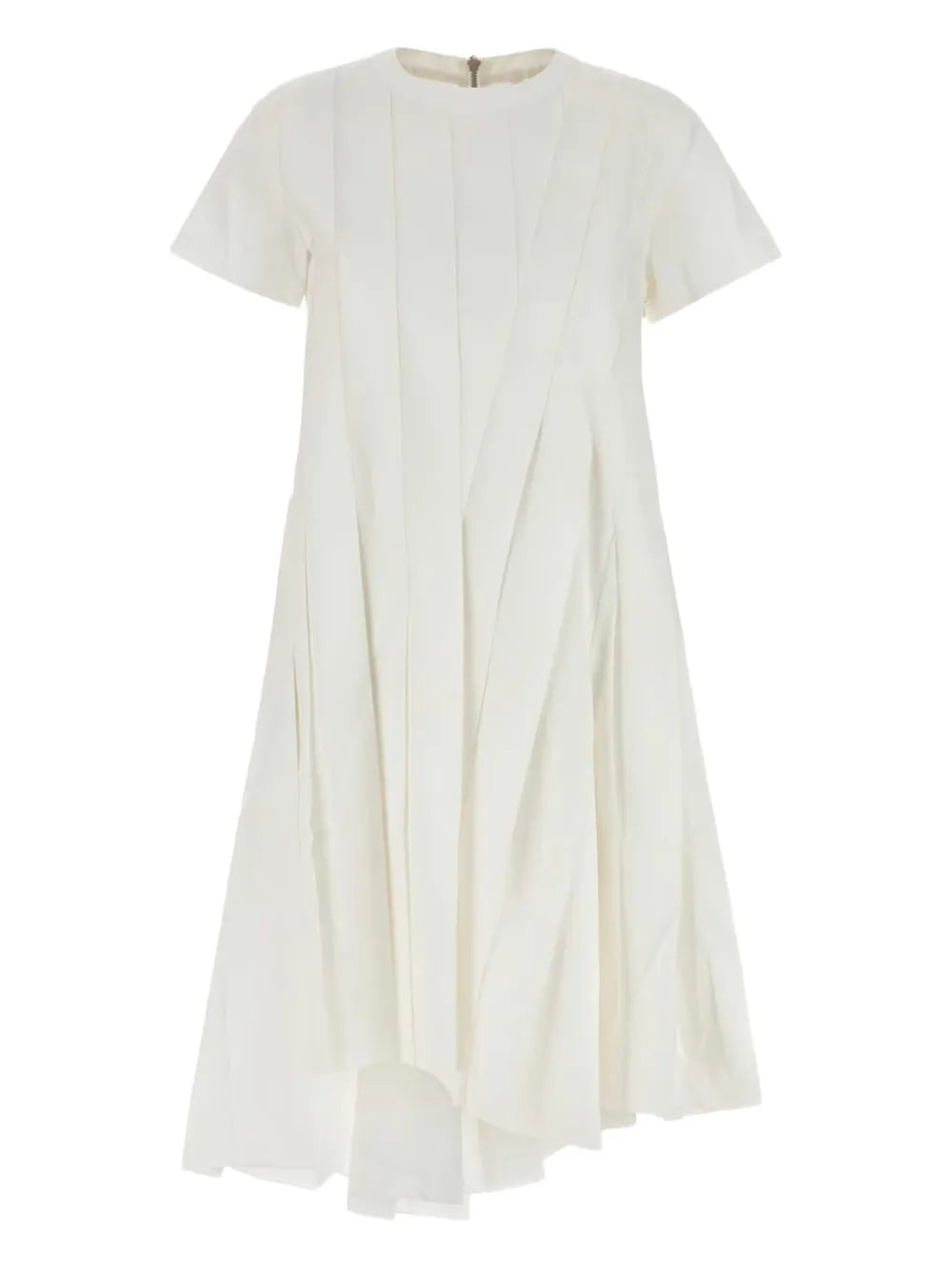 Sacai Pleated Panel Dress — White — Size S — Front View