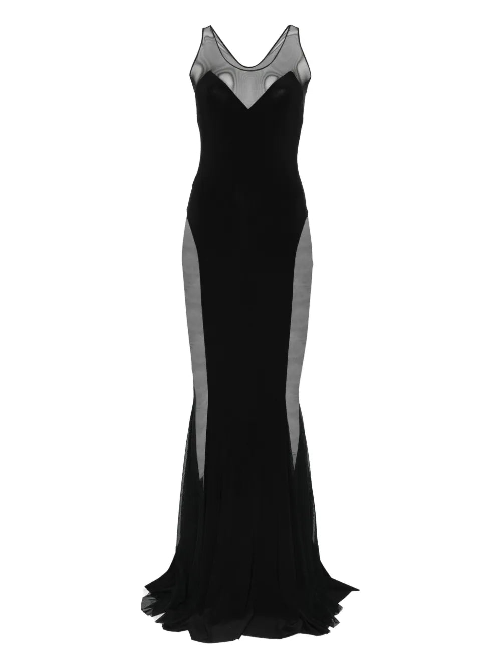 Norma Kamali Panelled Maxi Dress — Black — Size XS — Front View