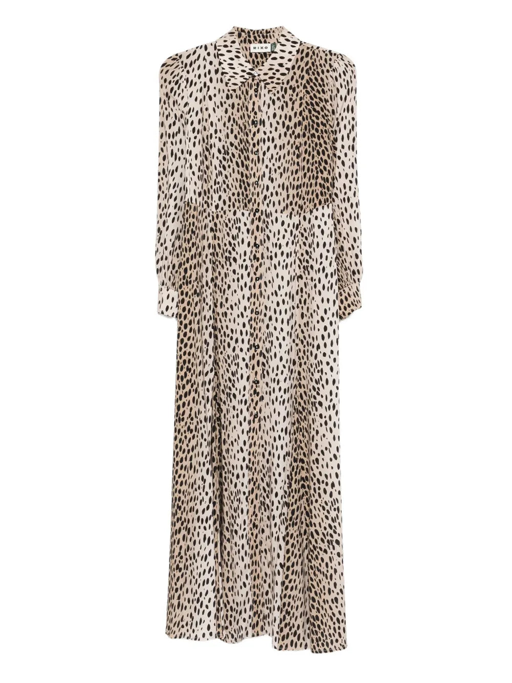 Rixo Izzy Dress — Beige — Size S — Front View