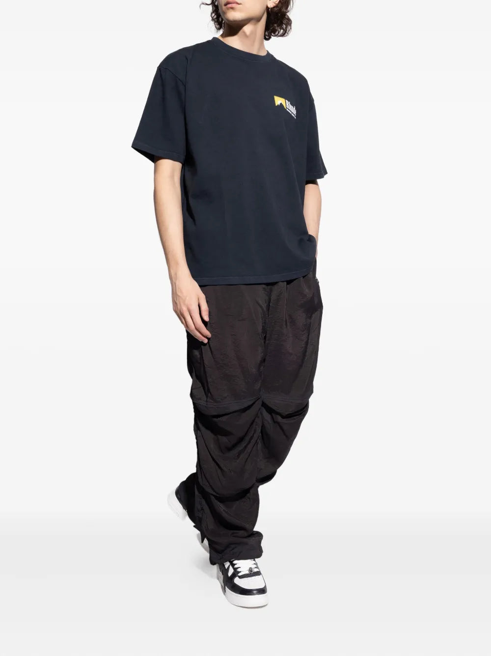 A Bathing Ape?Bape Sta Star-Patch Sneakers — Black / White — Size US M 11 - US W 12.5 — Top View