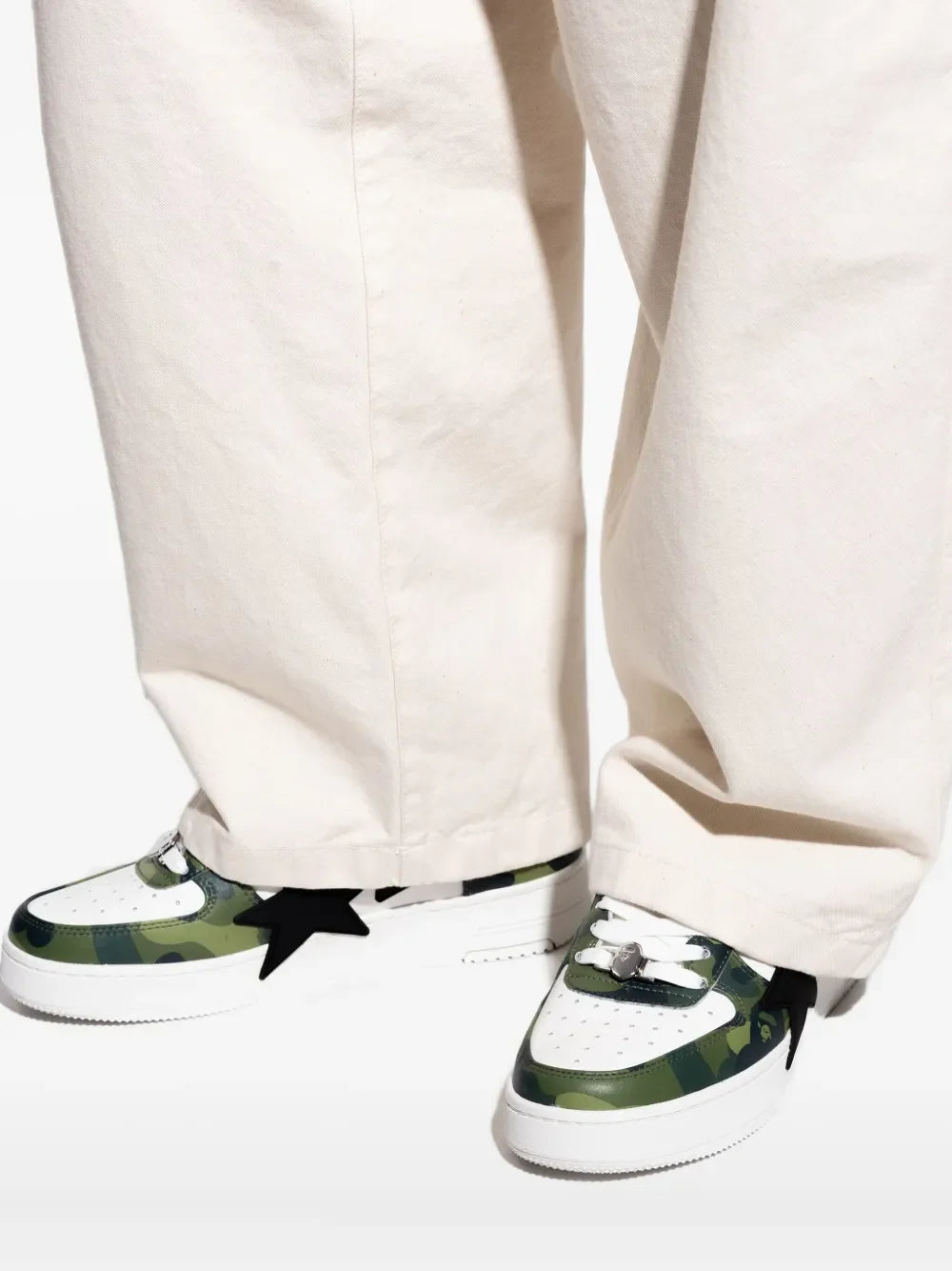 A Bathing Ape?Bape Sta Sneakers — Green — Size US M 3.5 - US W 5 — Detail View