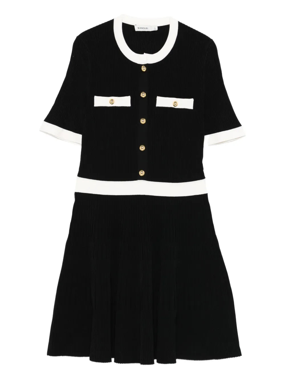 Simkhai Astoria Mini Dress — Black — Size XS — Front View