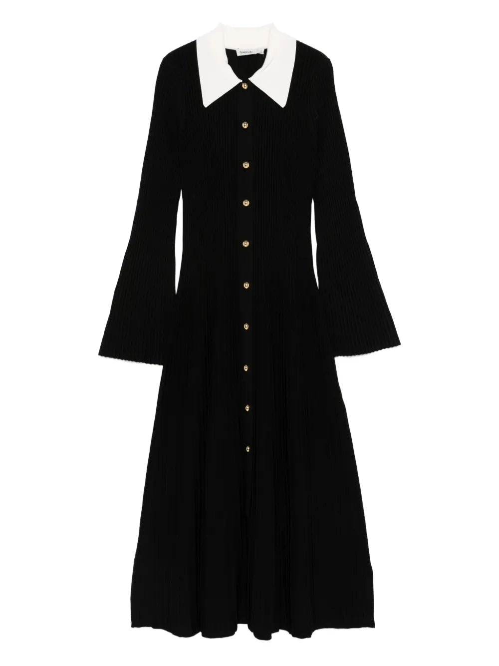 Simkhai Phillipa Midi Dress — Black/ Red — Size XS — Front View