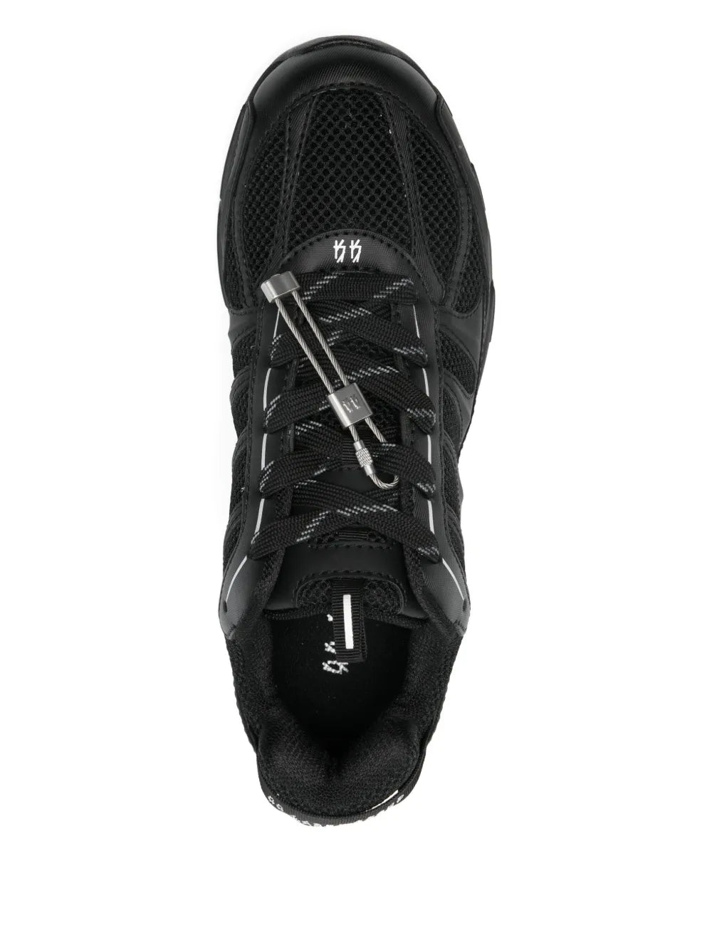 44 Label Group Panelled Sneakers — Black — Size US M 3.5 - US W 5 — Top View