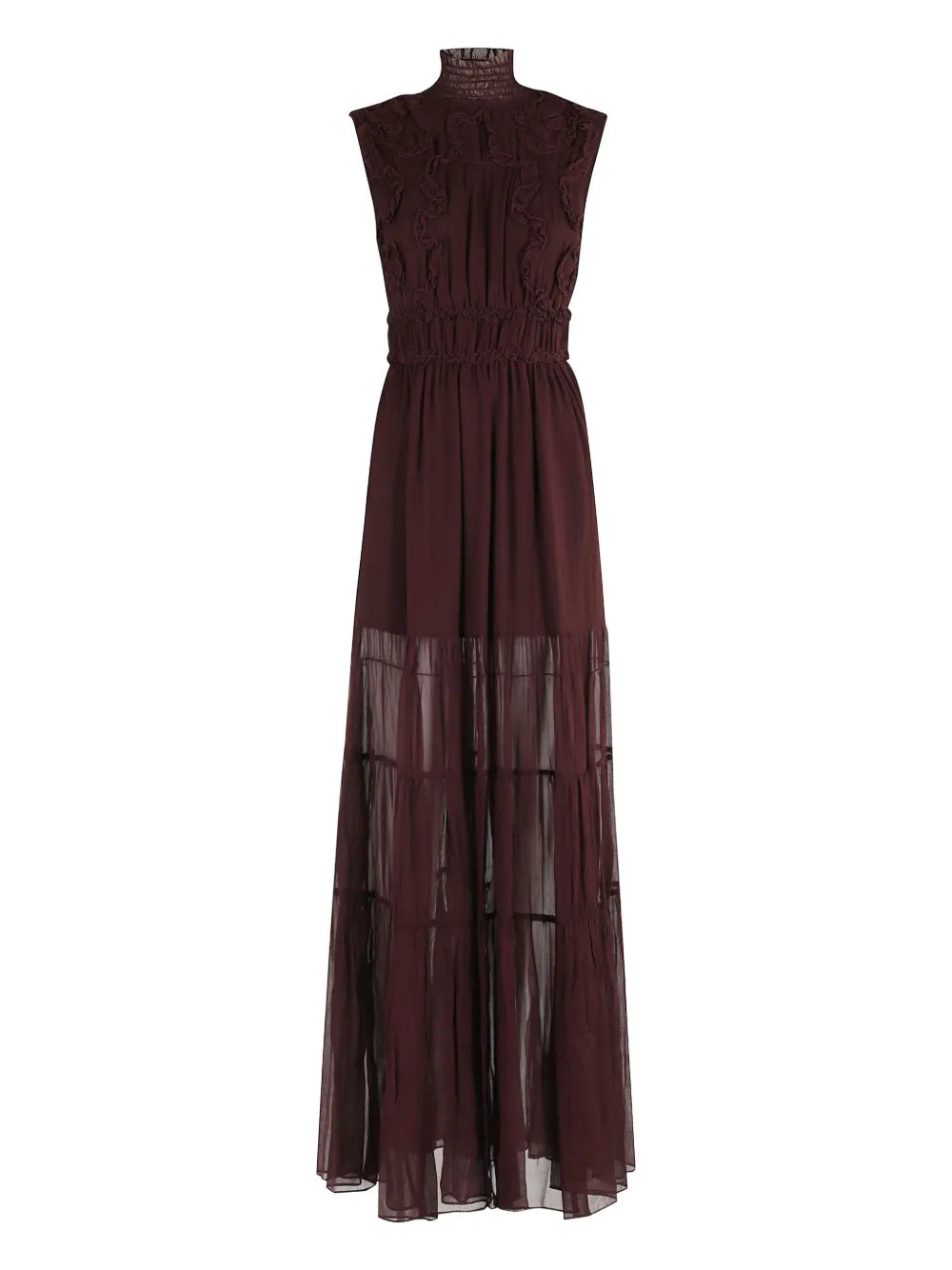 Ulla Johnson High Neck Maxi Dress — Brown — Size XS — Front View