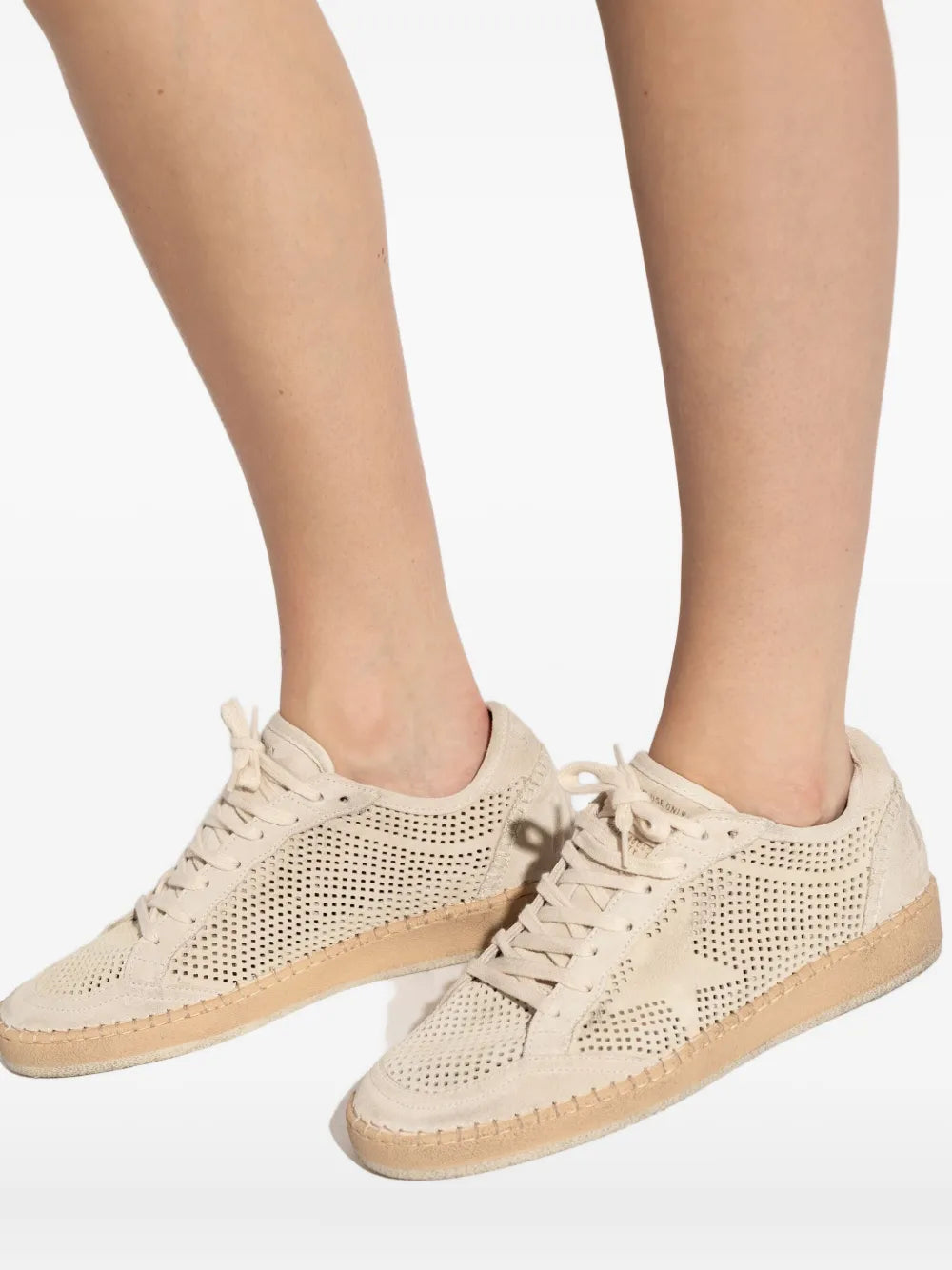 Golden Goose Perforated Star — Beige — Size US M 3.5 - US W 5 — Detail View