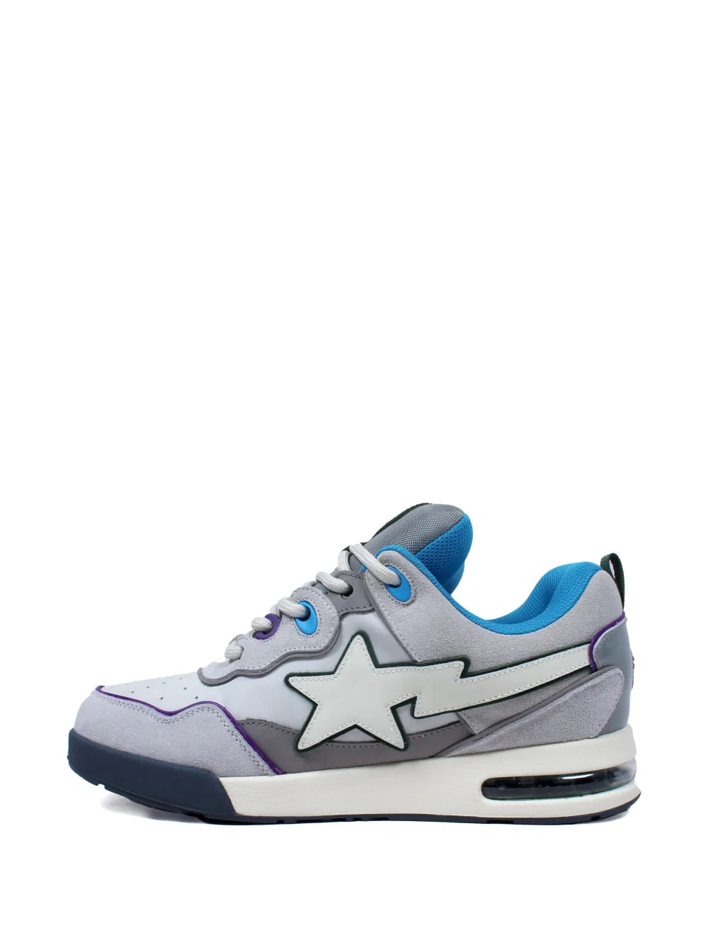 A Bathing Ape?Flip Sta Sneakers — Grey — Size US M 11 - US W 12.5 — Top View