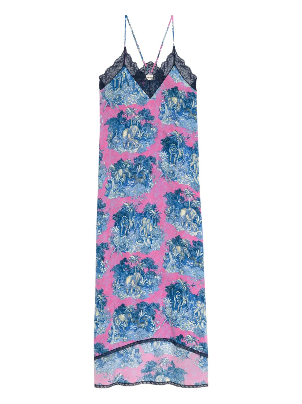 Zadigvoltaire Graphic Print Midi Dress — Pink — Size XS — Front View