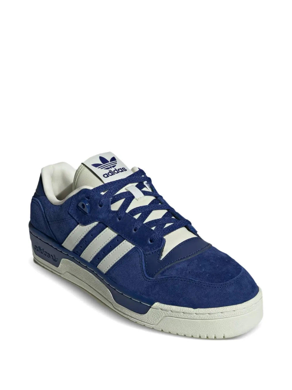 adidas Rivalry Low Striped Sneakers — Blue — Size US M 9.5 - US W 11 — Side View