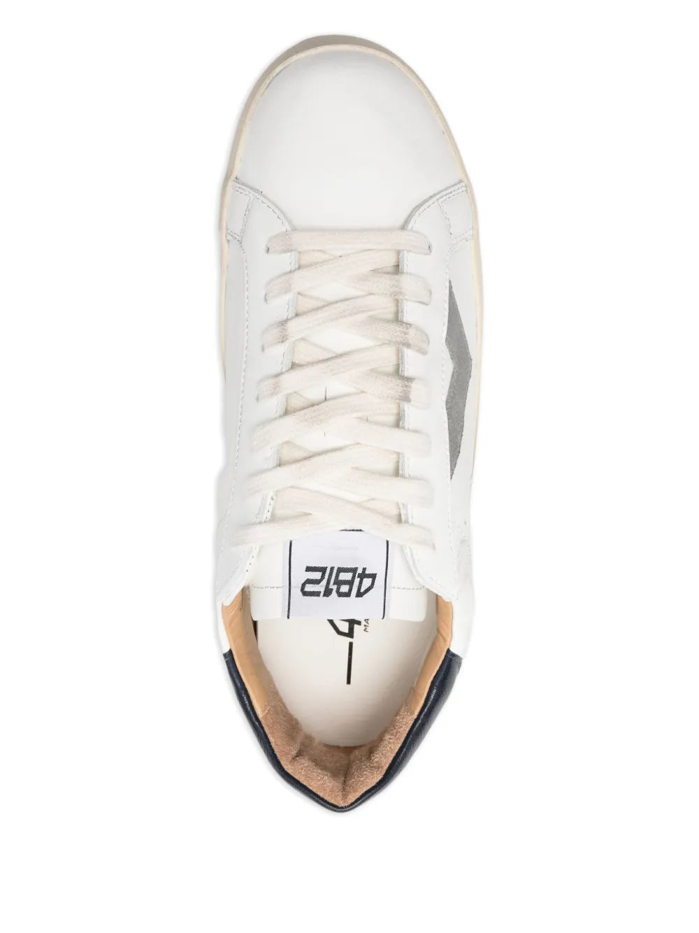 4B12 Suprime Panelled Sneakers — White — Size US M 3.5 - US W 5 — Top View