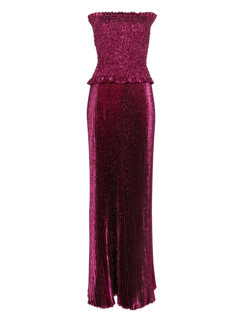 Lidee Maya Shirred Gown — Red — Size S — Front View