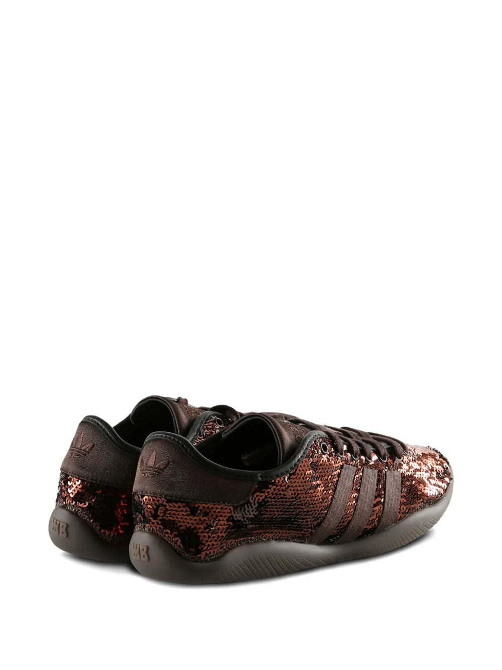 adidas Sequin-Embellished Sneakers — Brown — Size US M 9 - US W 10.5 — Back View