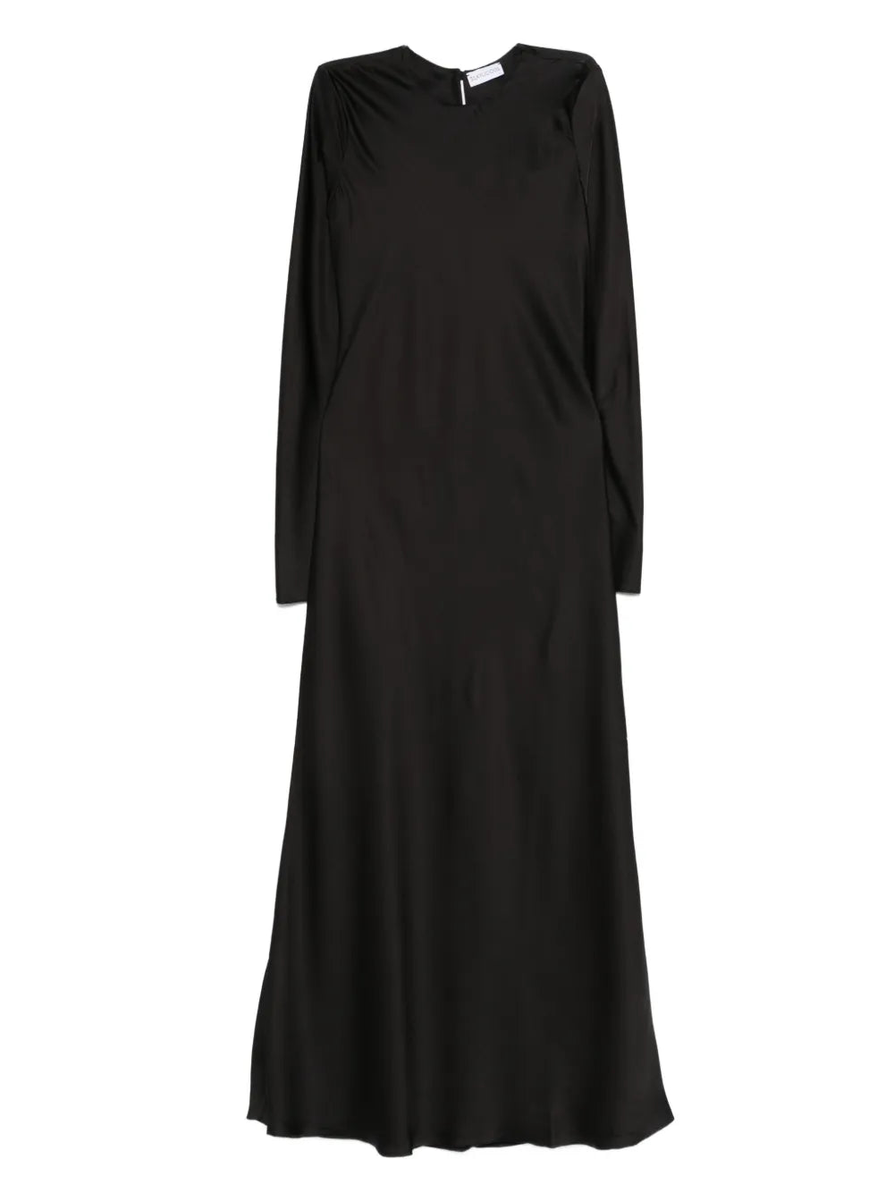 Silkylicious Silk Maxi Dress — Black — Size L — Front View