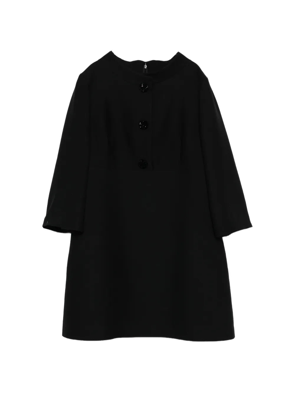 Valentino Garavani Button Mini Dress — Black — Size XS — Front View