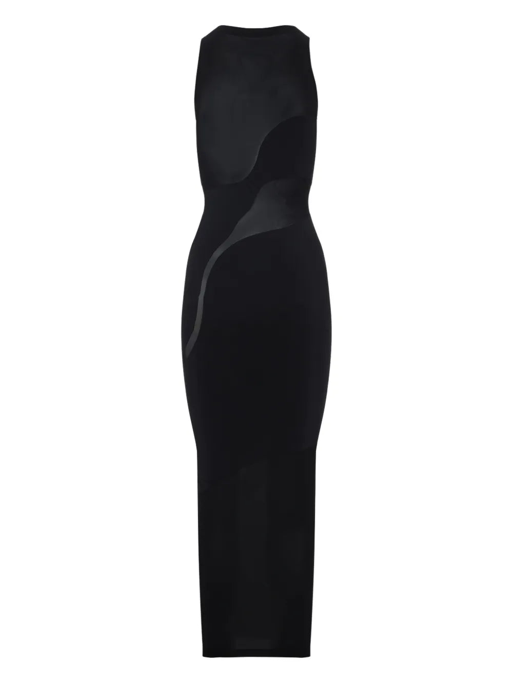 Wolford Sheer Panel Maxi Dress — Black — Size S — Front View