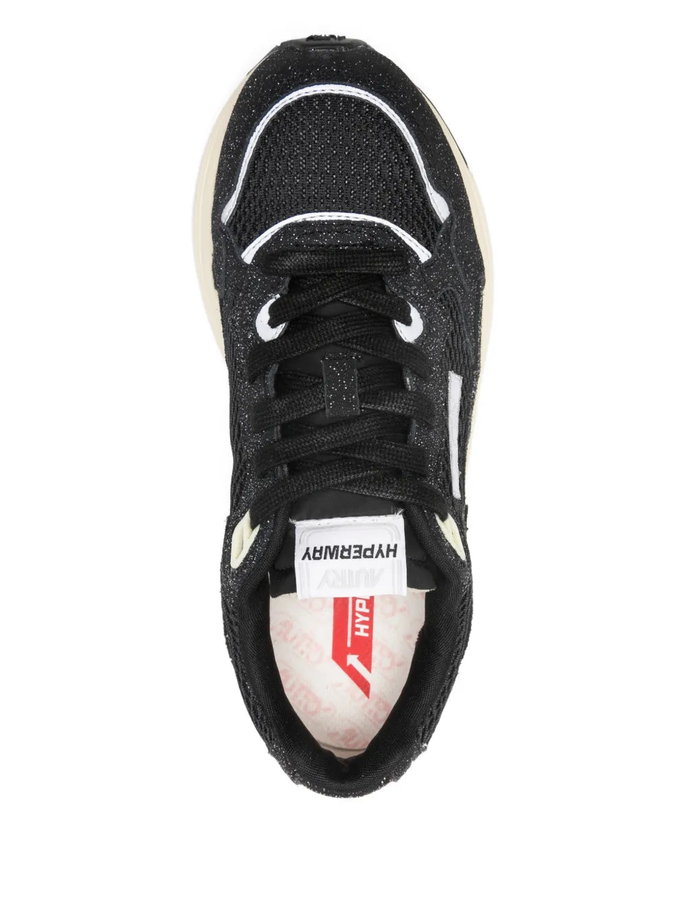 Autry Hyperway Glitter — Black — Size US M 3.5 - US W 5 — Top View