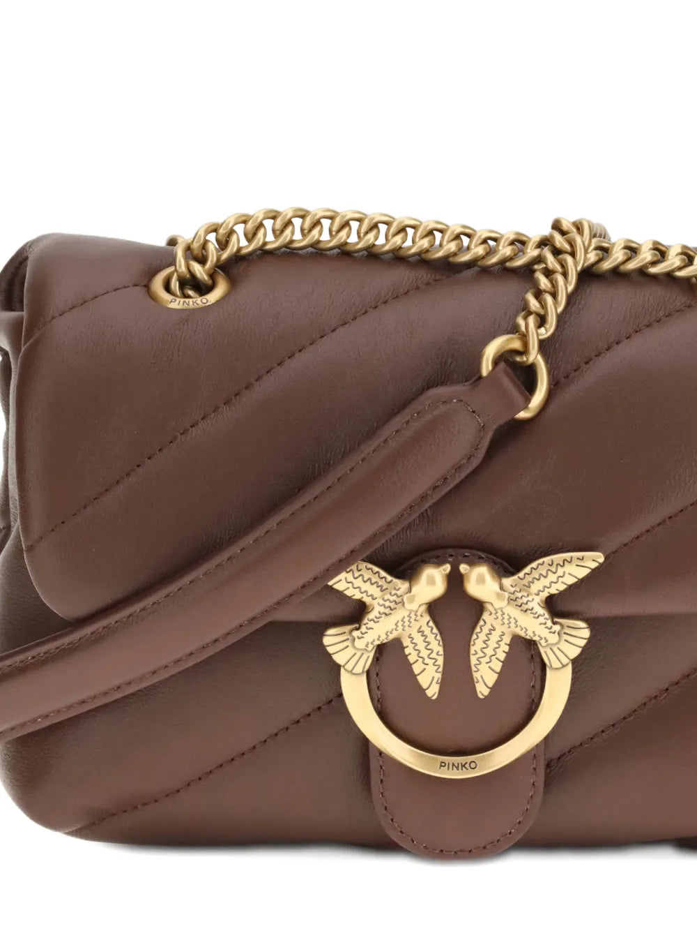 Pinko Love Quilted Chain Leather Shoulder Bag — Same as shown — Size One Size — Top View