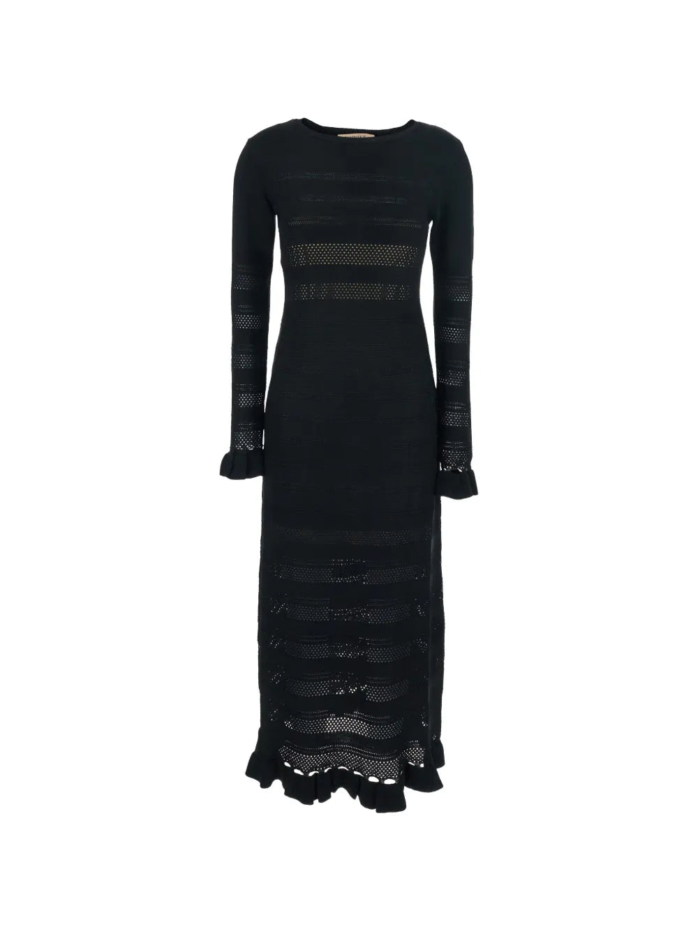 Twinset Ruffled Detail Dress — Black — Size XS — Front View